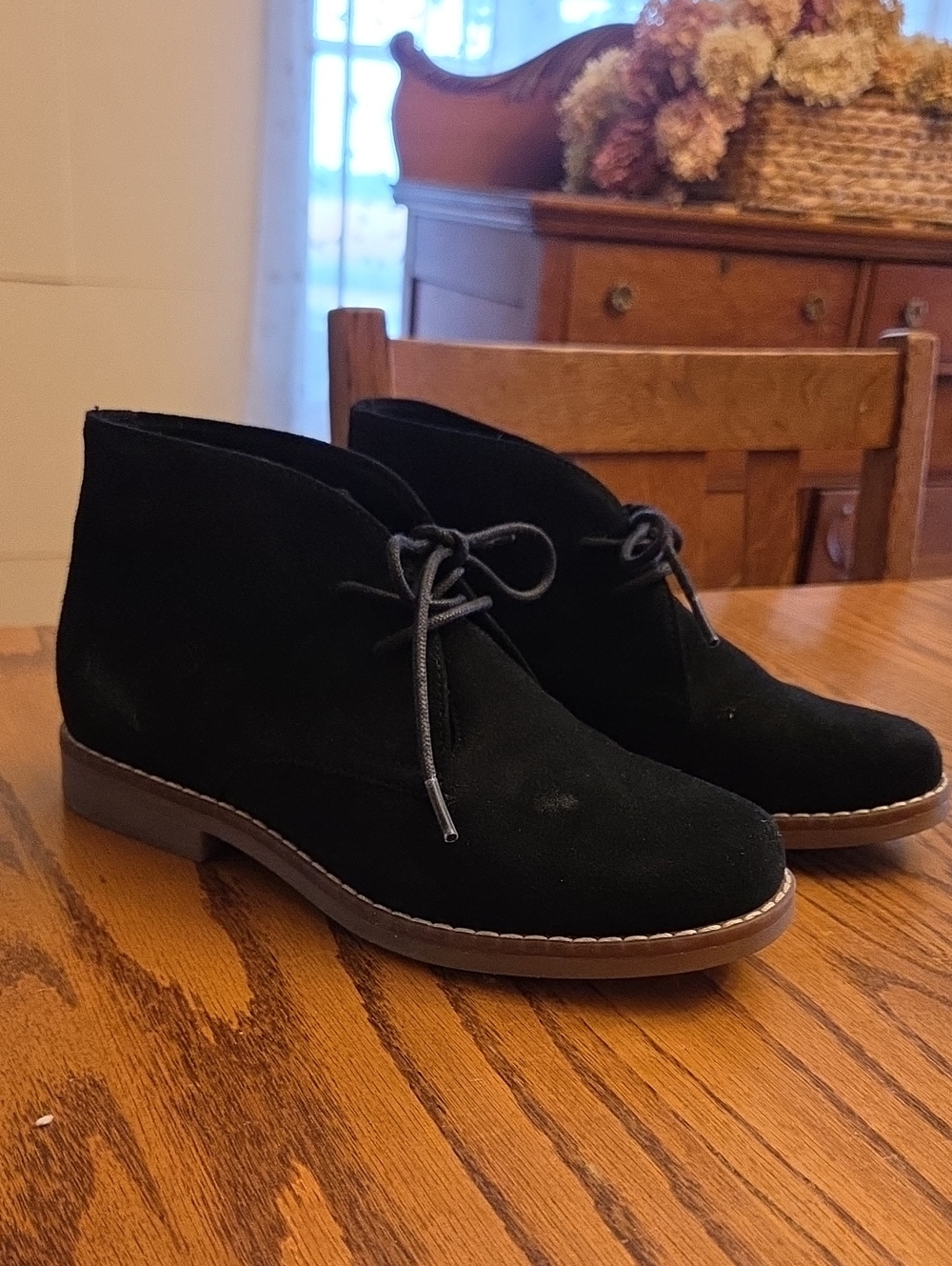 Hush Puppies Black Suede Ankle Chukka Booties